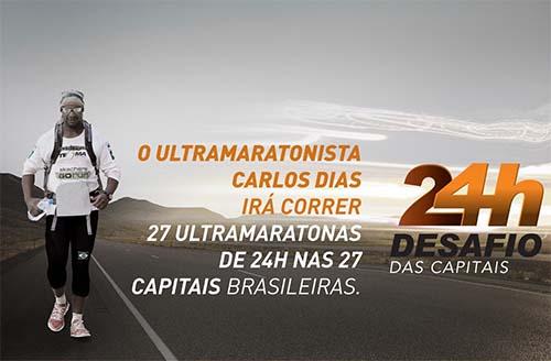 Um total de 2 mil 840 km já foram percorridos pelo ultramaratonista Carlos Dias / Foto: Divulgação